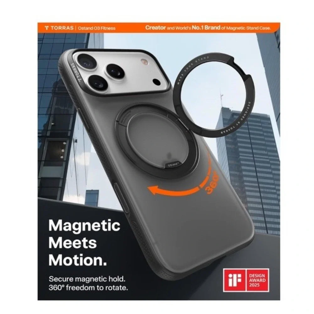 TORRAS 360‎ Magnetic Stand for iPhone 17 Pro Max Case, [Fit for MagSafe]